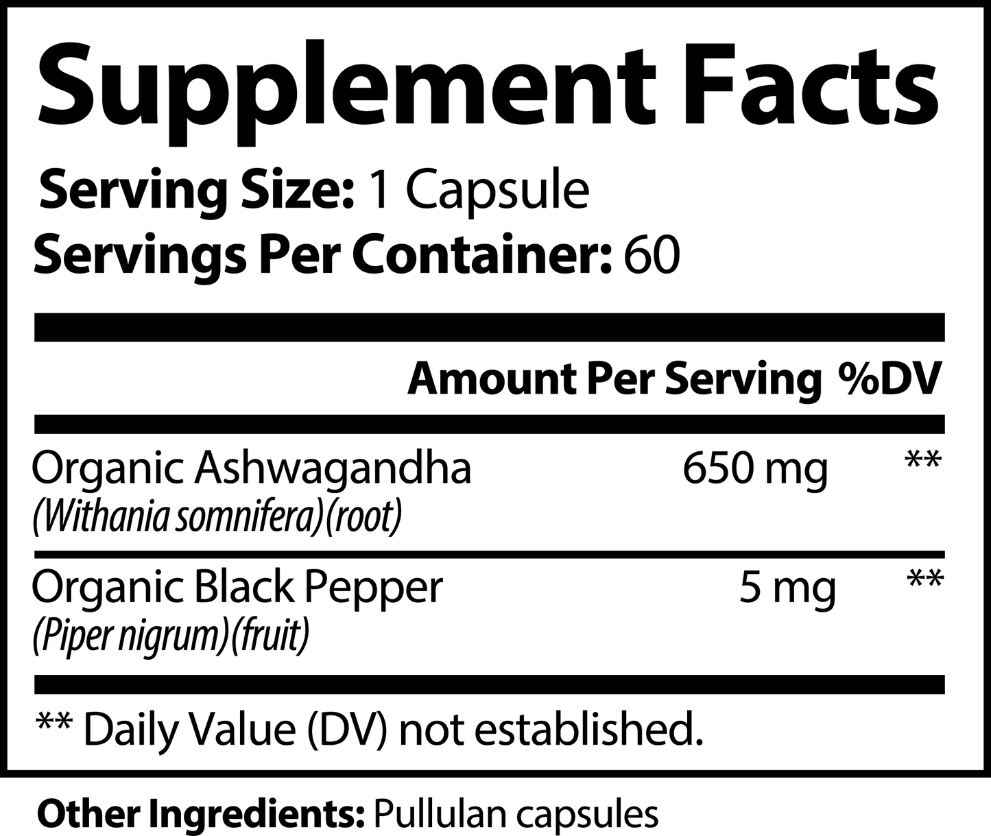 Ashwagandha - 60 Capsules