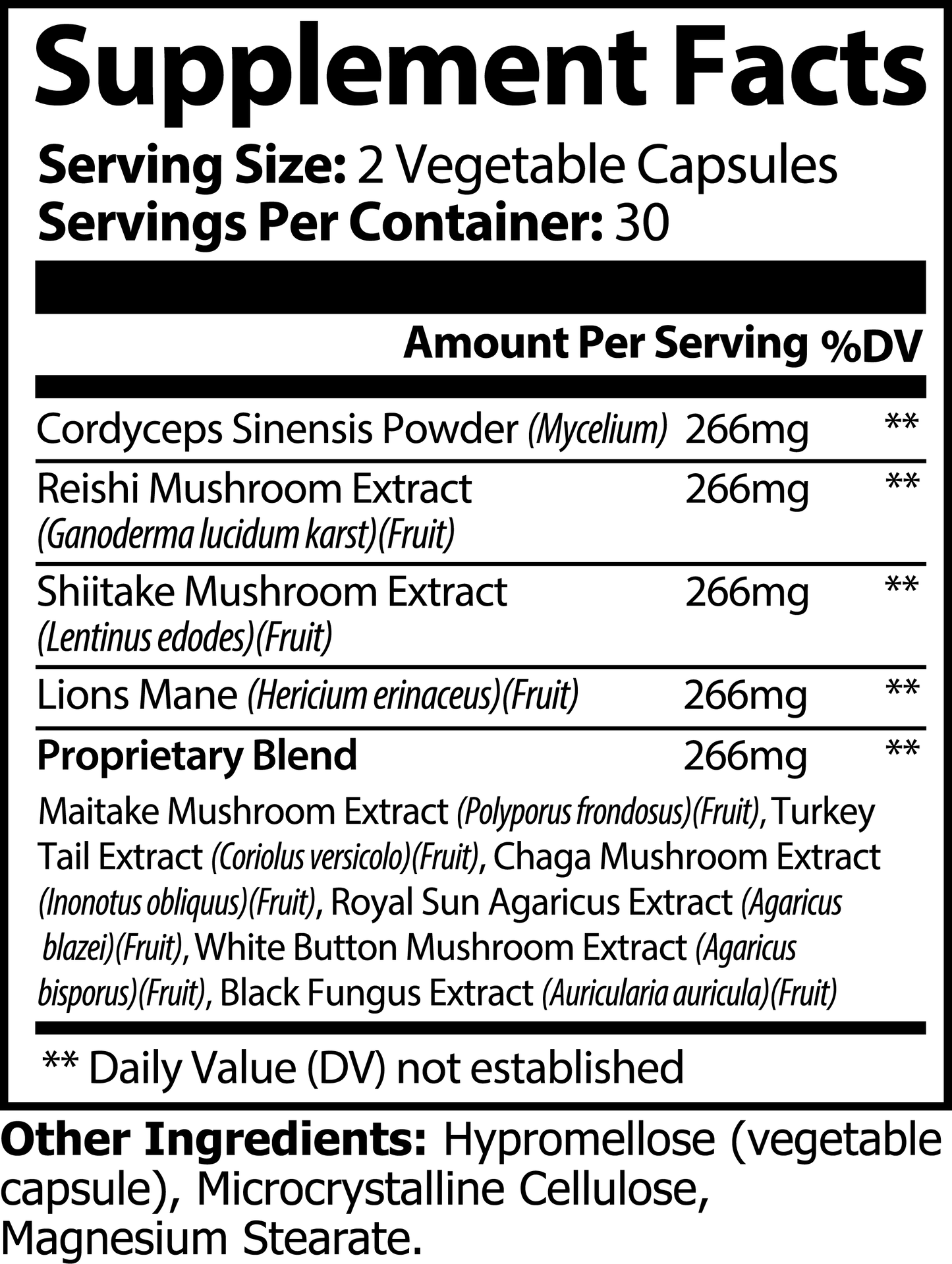 Mushroom Complex 10 X -60 Capsules