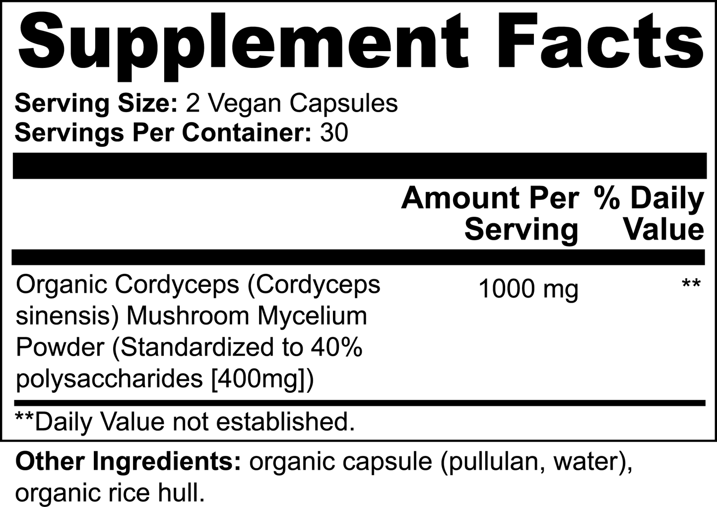 Cordyceps Mushroom - 60 Capsules